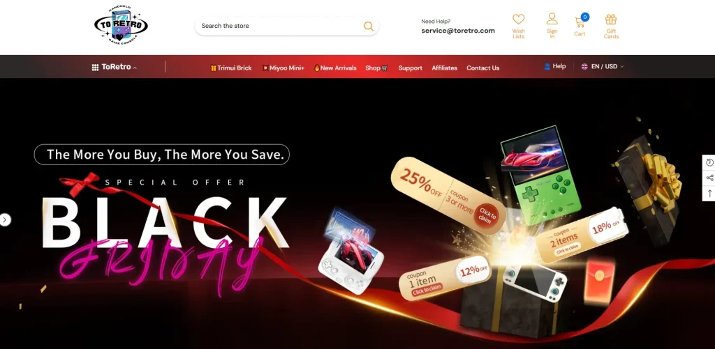 Shopify Retro Game Console Category E-commerce Website Design Case-First Screen Banner Design