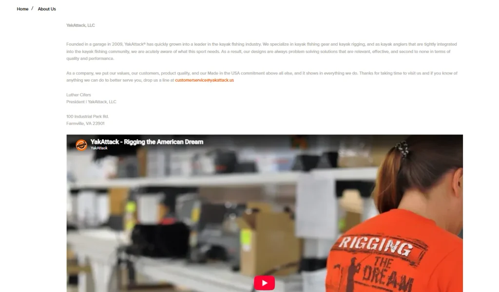 WordPress fishing equipment brand website website design case-auxiliary page and brand story design-about us and brand page