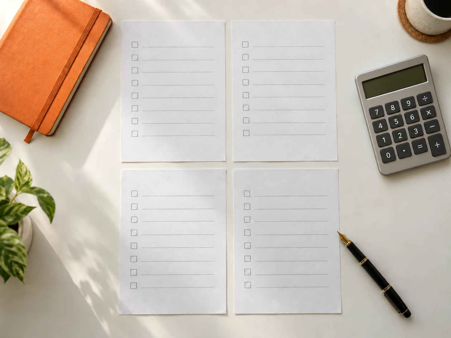 Four budget lists and calculators illustrate the classified review of brand website construction, renewal, maintenance and operation investments.