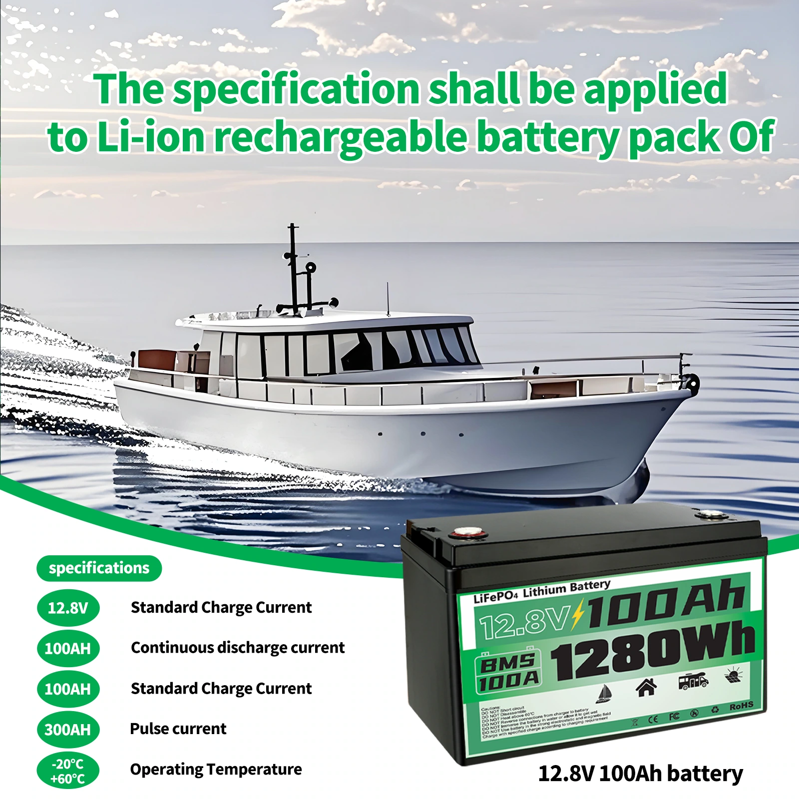 Lithium Iron Phosphate Energy Storage Battery Product Picture: Boat Scenario: The Sidebar Contains Multiple Information