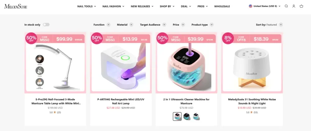 Shopify beauty care brand brand website visual design case-auxiliary page design-product collection page