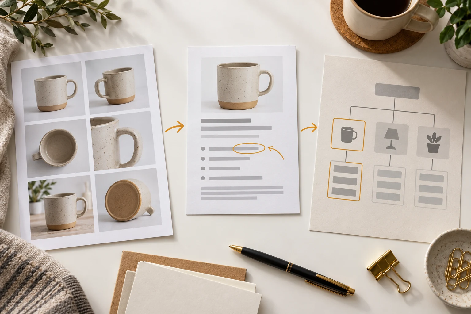 The handover relationship between product pictures, copywriting and category information