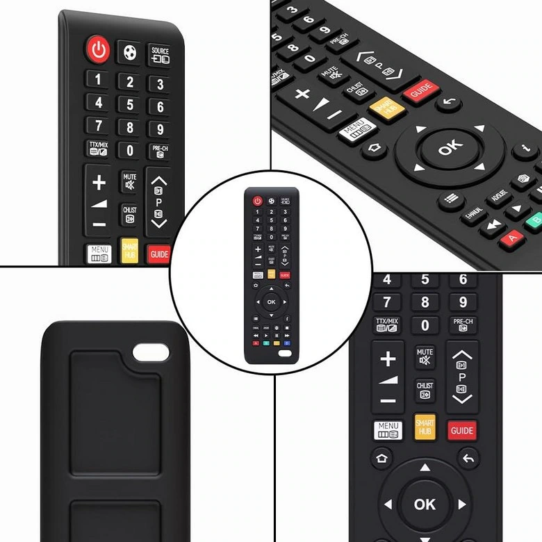 Remote control and mobile phone shaped teether: partial puzzle: the middle round frame connects different perspectives