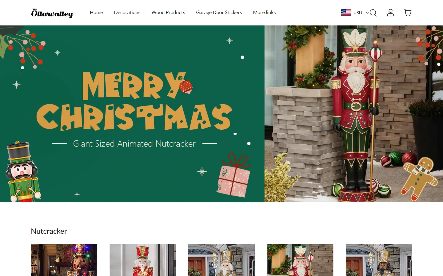 Home Page Above the Fold: Establish the Brand Tone for Holiday Decoration First