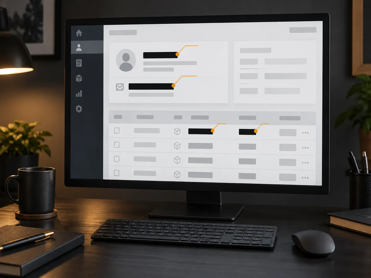 The location where the name, email, and order fields are obscured in the virtual background representation