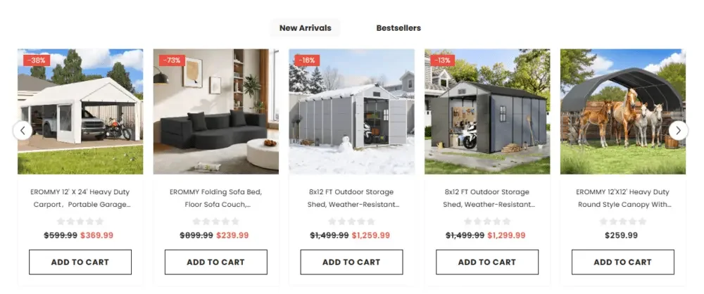 Shopify courtyard pavilion brand website design and visual optimization-create a visual navigation system