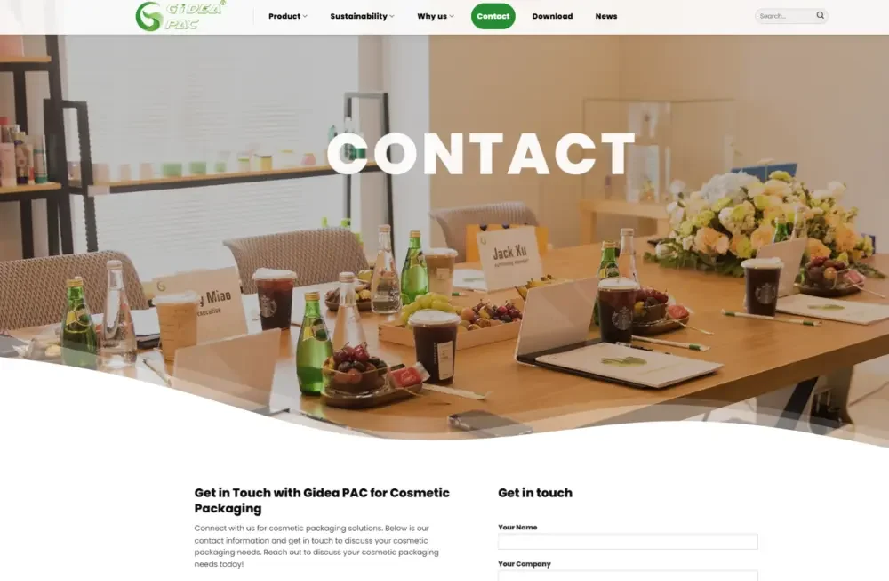 WordPress cosmetics packaging brand official website design case - extending from the homepage to the complete website experience - contact and customer inquiry system