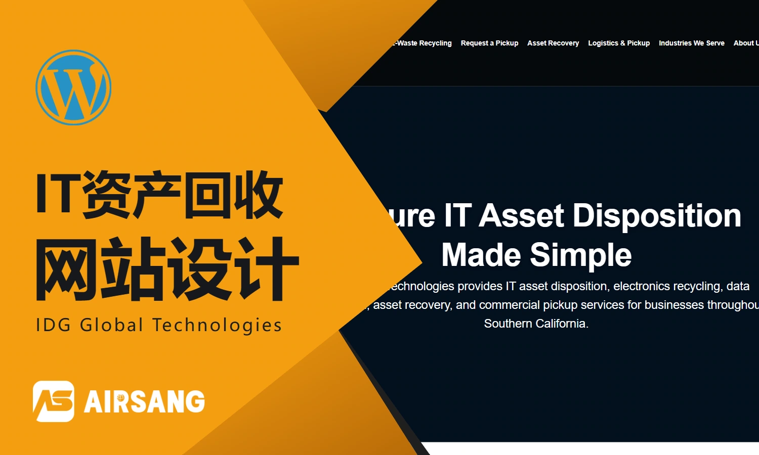 WordPressIT asset recycling website design case: IDG Global Technologies’ recycling services and corporate communication