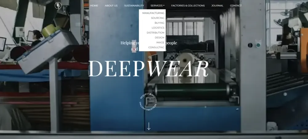 Shopify clothing manufacturing industry B2B website design case - first screen Hero area: first impression is crucial