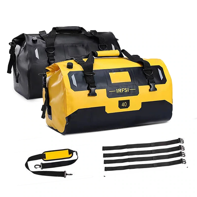 Motorcycle travel bag product picture: Product overview: two colors and straps displayed at the same time