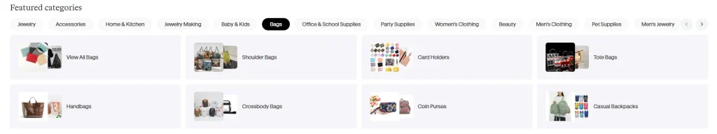 Shopify Jewelry Wholesale Mall Website Design Project-Home Page Design Strategy-Product Classification Navigation