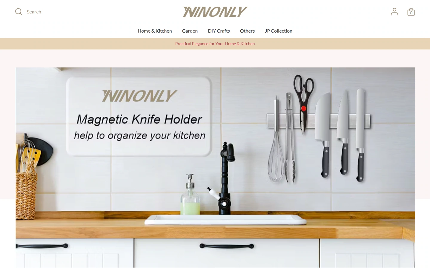Home page above the fold: first establish the brand tone of household products