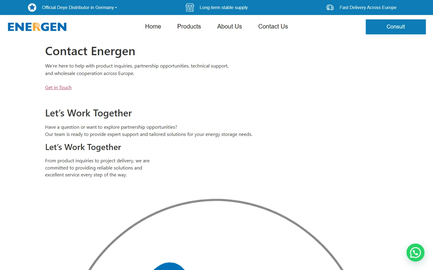 Energen Contact Page: Give communication a clear place