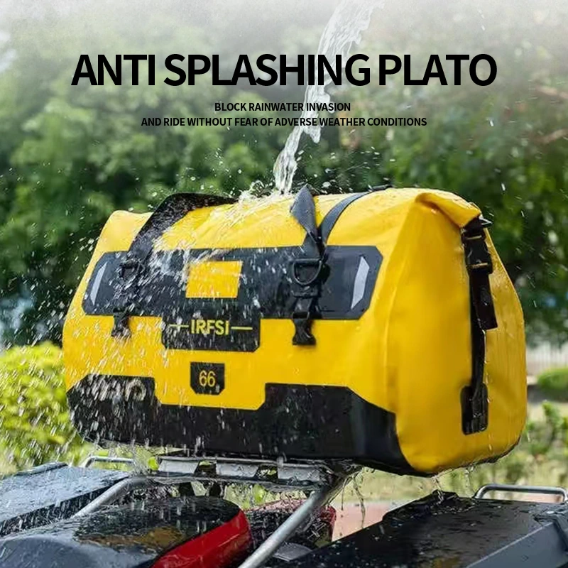 Product picture of motorcycle travel bag: Rain scene theme: visual ending with environmental changes