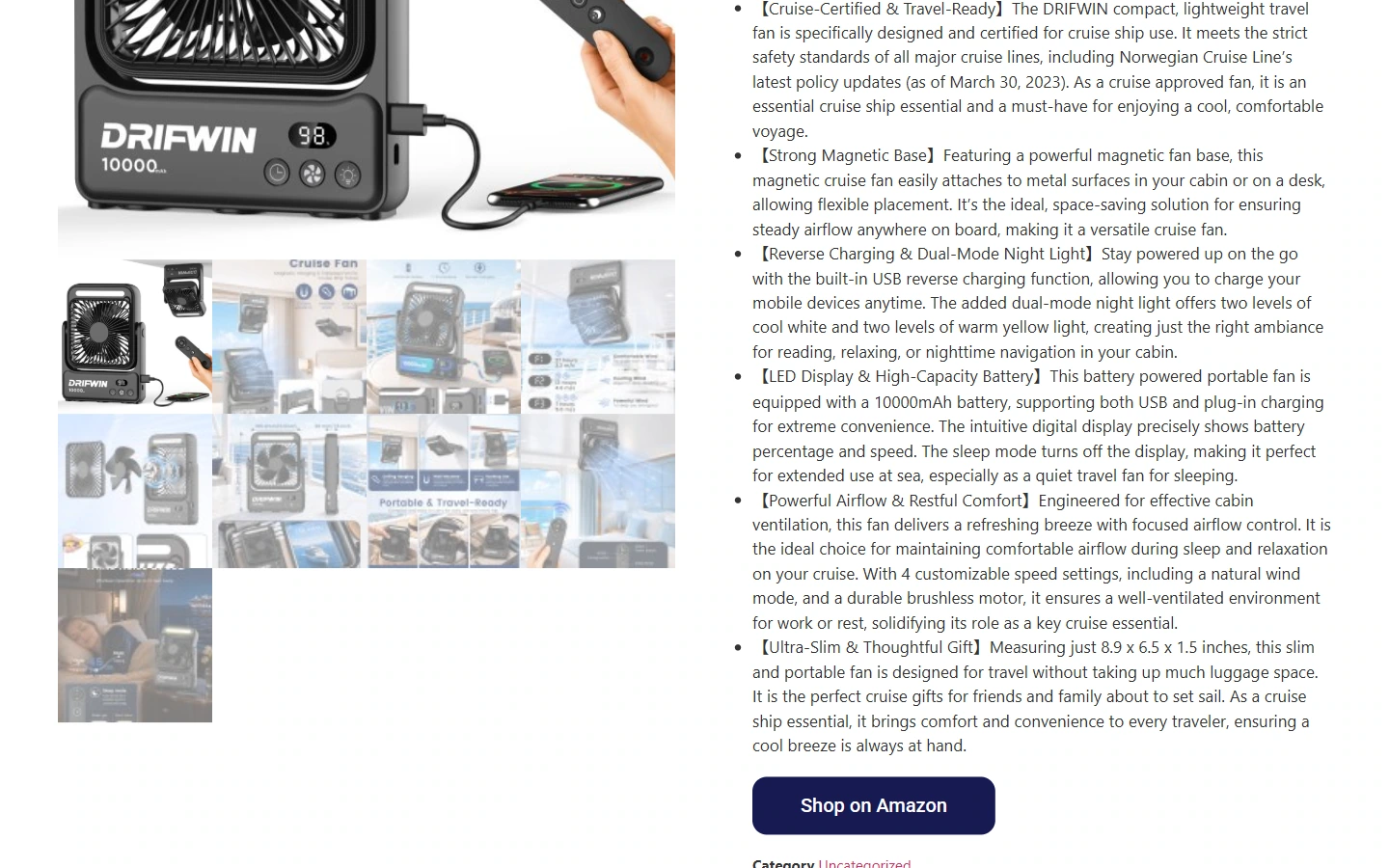 DRIFWIN details: continue the checking sequence of single product information