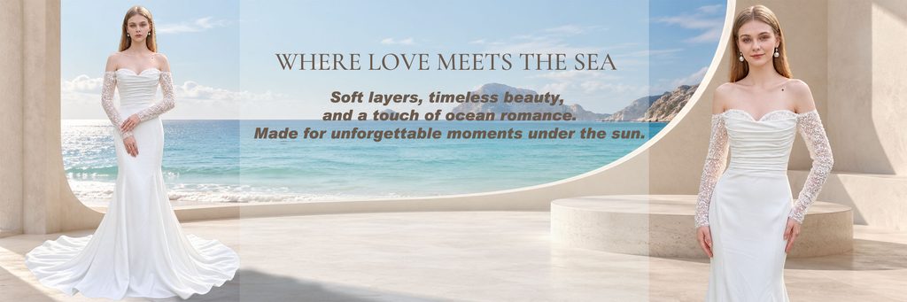 SHEIN Wedding Shop Poster Visual Design Case - Using double scenes of the same style to enhance the texture expression of the fishtail wedding dress