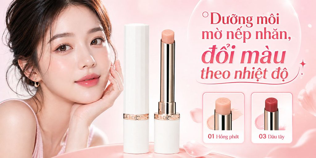 Shopee Beauty Product Store Poster Design-Use pink atmosphere to enhance the moist feeling of lip balm products