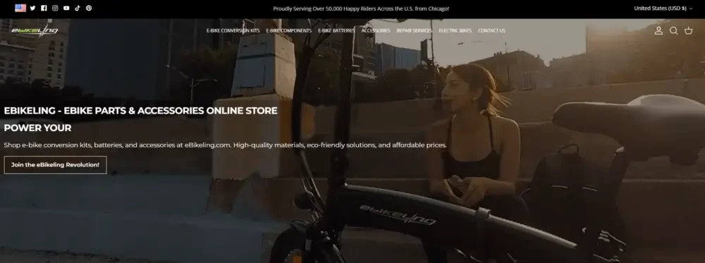 Shopify electric bicycle brand website website design case - homepage design strategy - first screen design: emphasize confidence instead of over-marketing