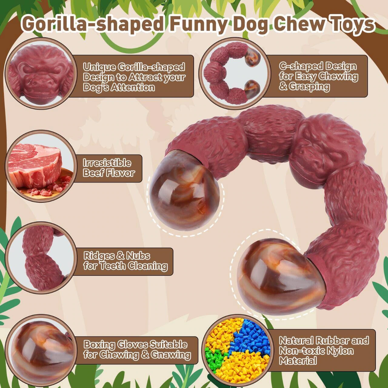 Product picture of pet teething toy: local structure: forming a surrounding reading around the main body