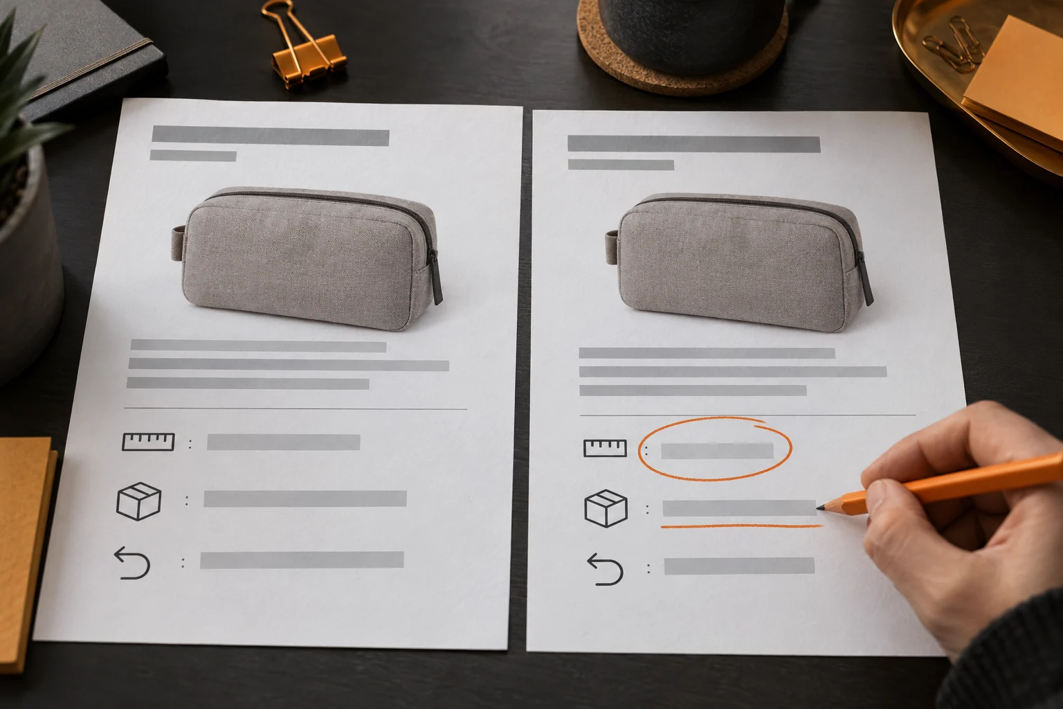 Illustration of checking the unit and delivery return fields side by side with the original product information and the machine translation