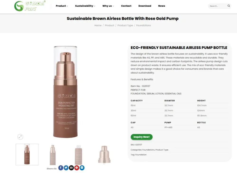 WordPress cosmetics packaging brand official website design case - extending from the homepage to the complete website experience - product detail page