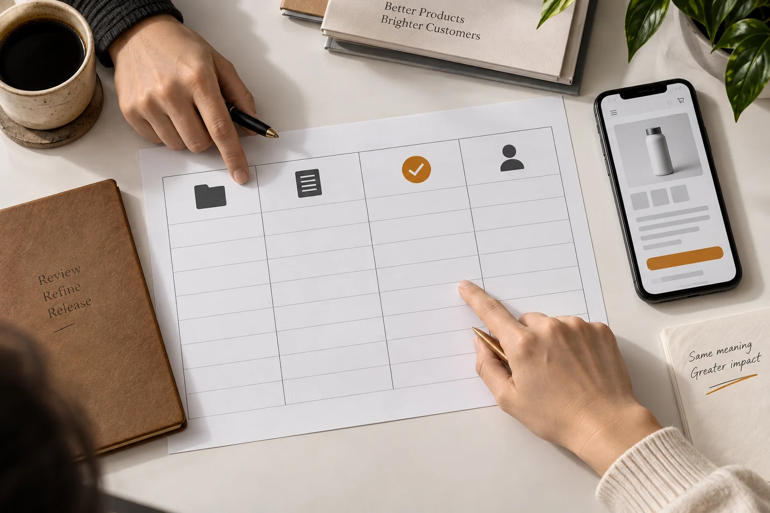 Information, translations, review results and blank review form for the responsible person before the product page is translated and published