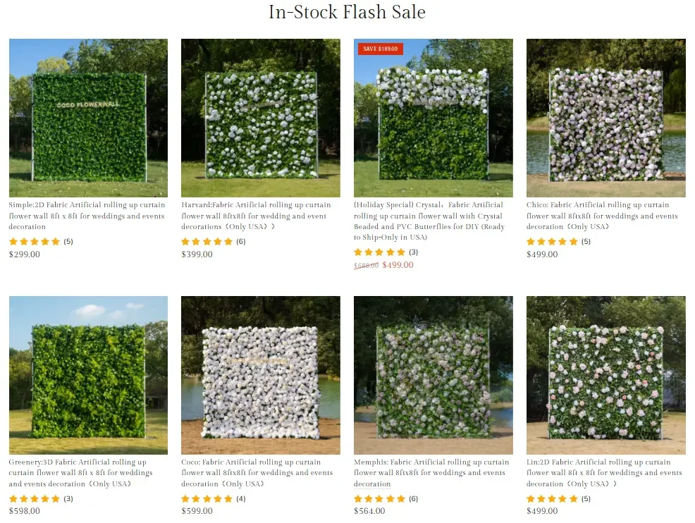 Shopify high-end floral brand website website design case-product display and classification design