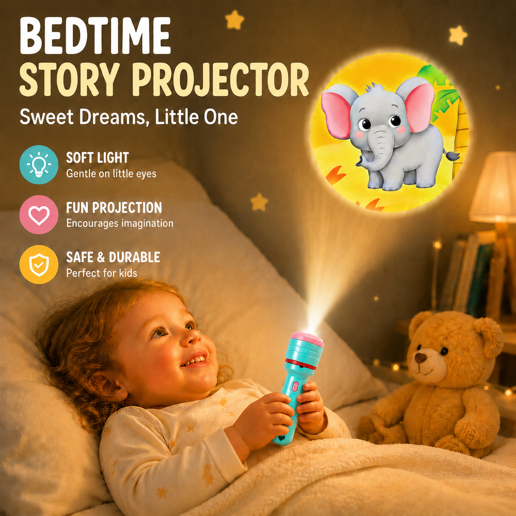 Temu Children's Story Projection Flashlight main product image design - strengthens the sense of warm companionship and child-friendliness