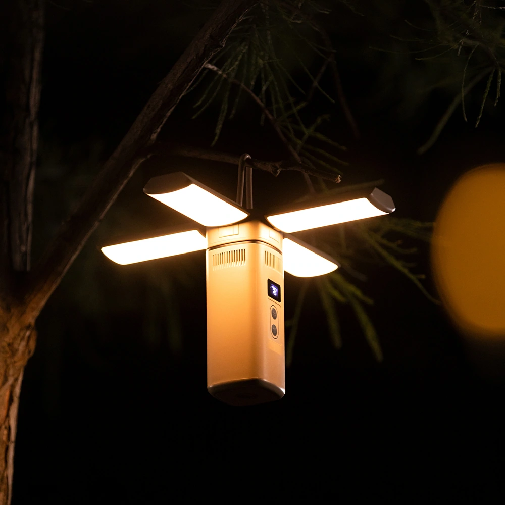LUMAX Folding Camping Lamp: Night Situation: Use Light and Darkness to Highlight the Luminous Surface