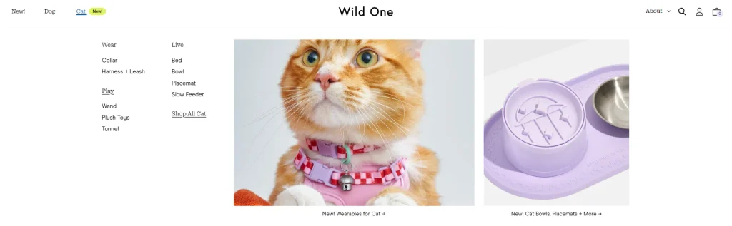 Shopify pet supplies brand website website design case-navigation and user experience design