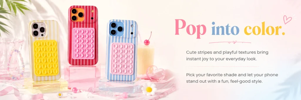 SHEIN mobile phone case store poster design-seventh: Use highly saturated colors to create a sense of youthfulness and fun