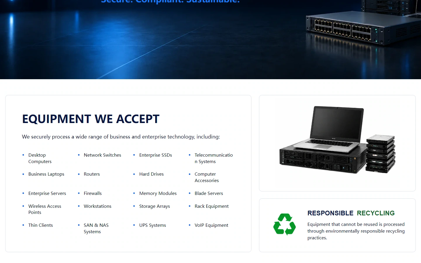 IDG Global Technologies Service Introduction: Break down service topics into clear information groups