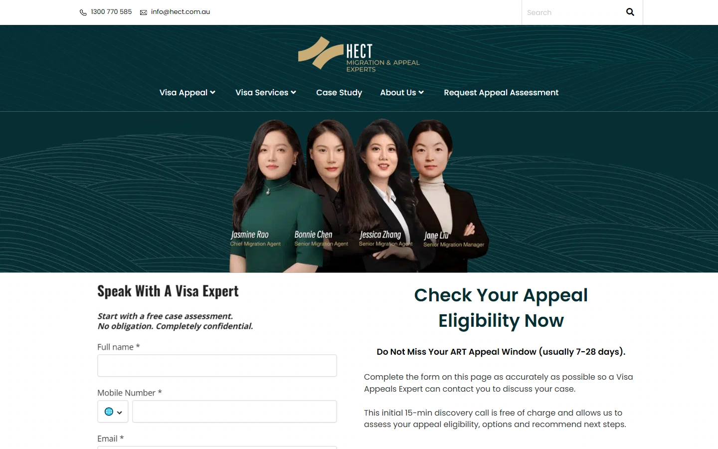 HECT Contact Page: Give communications a clear place