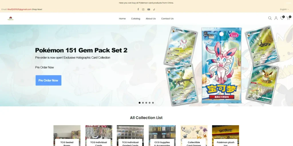 Shopify Pokémon Card Collection Mall Website Design Case - Create the homepage as a visual entrance