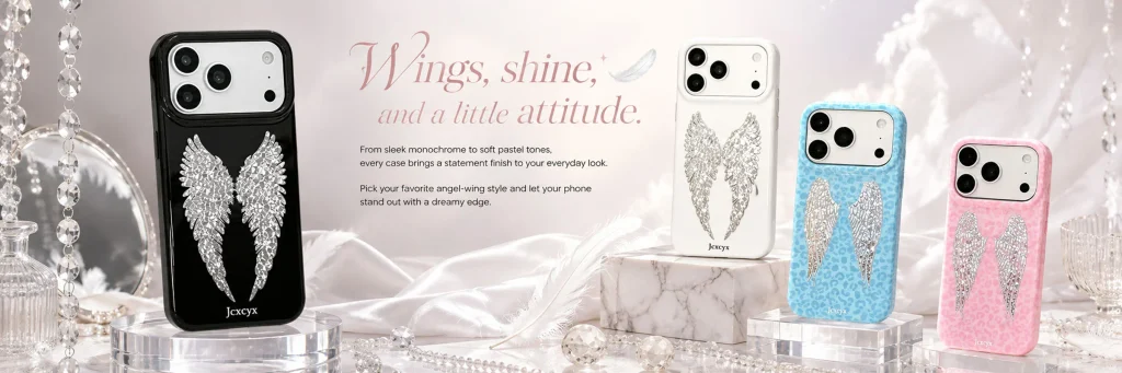 SHEIN mobile phone case store poster design-sixth picture: Angel Wings series highlights dreamy and shining texture