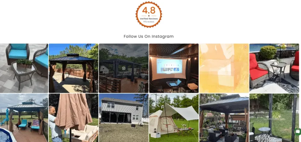 Shopify courtyard pavilion brand website design and visual optimization-lifestyle inspiration and social content integration